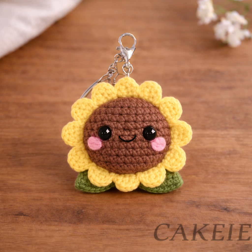 Crochet Sunflower Keychain